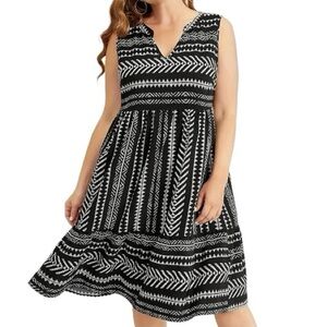 Bloomchic, Sz 12/L, Aztec Geometric Sleeveless Dress - NWT